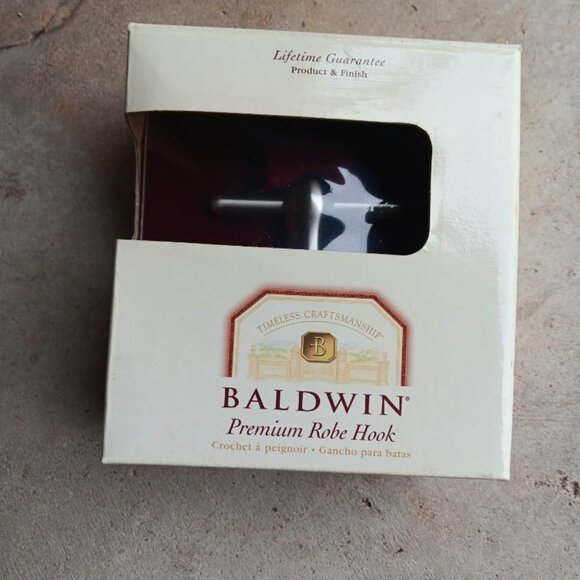 Baldwin Carnivale Crest Holder Robe Hook Made of Solid Brass Satin Nickel Finish - Picture 2 of 7